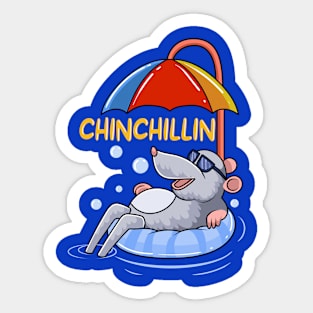 Chinchillin Chinchilla Beach Vacation Sticker